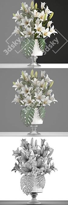Pure Lily Bouquet 3D model image 3