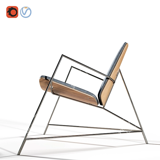 Sleek Thale Lounger by Munkii 3D model image 1