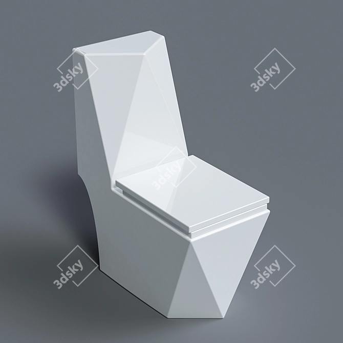 Luxury Diamond Toilet: High-End 3D Model 3D model image 2