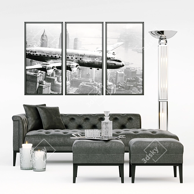 Elegant Eichholtz Cesare Lounge Set 3D model image 1
