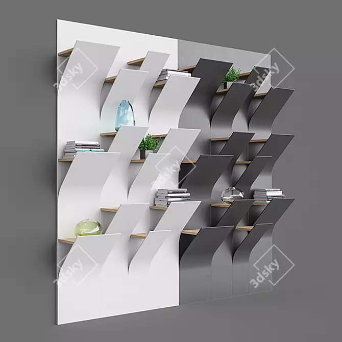 Squama Decorative Bookshelf: Modern Design by Dmitry Kozinenko 3D model image 1