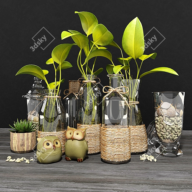 Green Dream Decor Set 3D model image 1