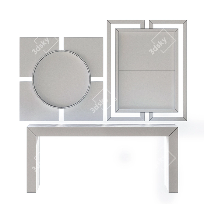 Elegant Decorage Console & Mirror Set 3D model image 3