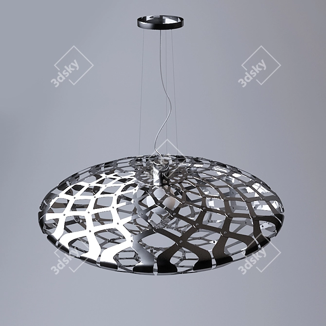 Metallic Sun Pendant Light - Customizable Size - Belarusian Made 3D model image 1