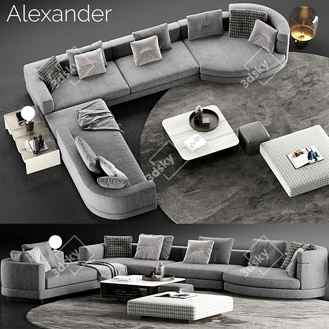 Modern Minimalist Minotti Furniture 3D model image 1