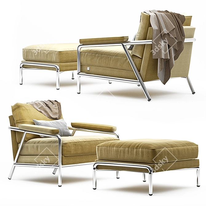 Vintage-Inspired Carpe Diem Armchair 3D model image 1