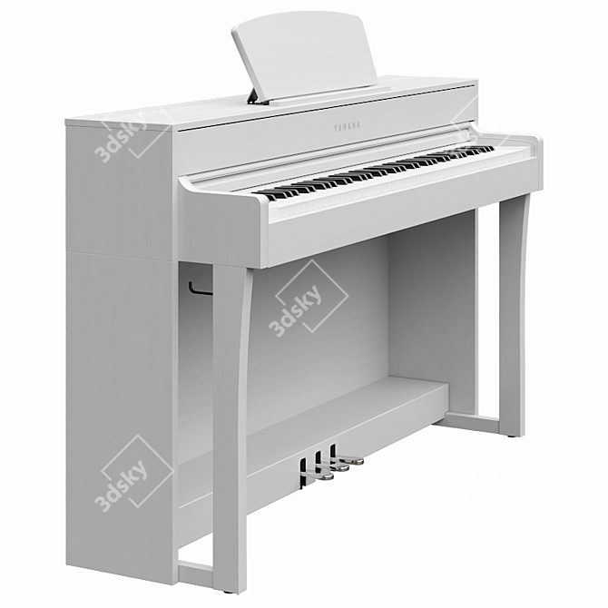 Yamaha CLP-635 WH Digital Piano 3D model image 1