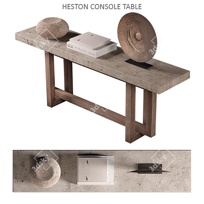 Heston Rustic Geometric Console 3D model image 1