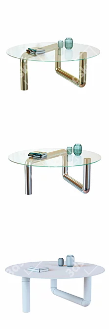 Industrial Copper Coffee Table 3D model image 3