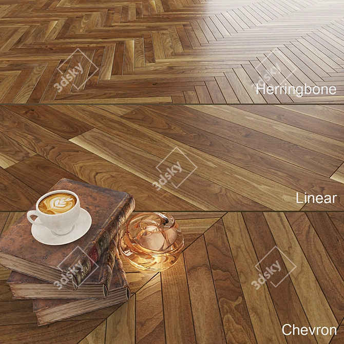 Korelia Walnut: Color-Correcting Parquet 3D model image 1