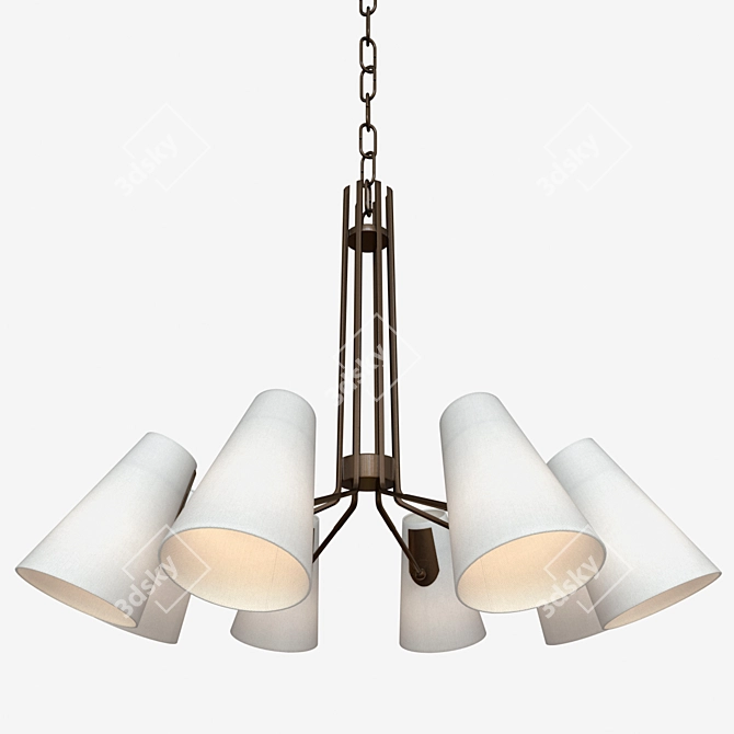 Elegant Patten 8-Light Chandelier 3D model image 1