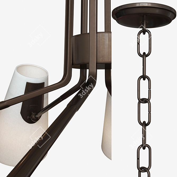 Elegant Patten 8-Light Chandelier 3D model image 2