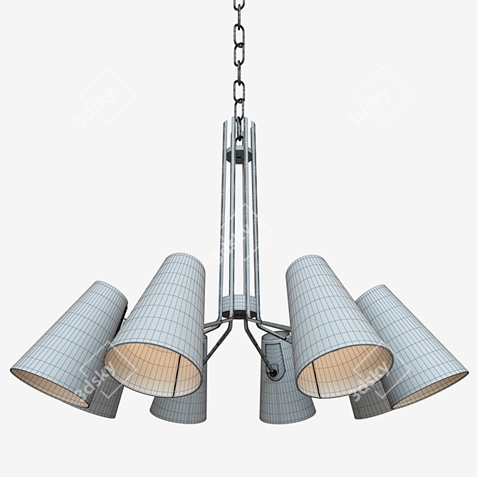 Elegant Patten 8-Light Chandelier 3D model image 3