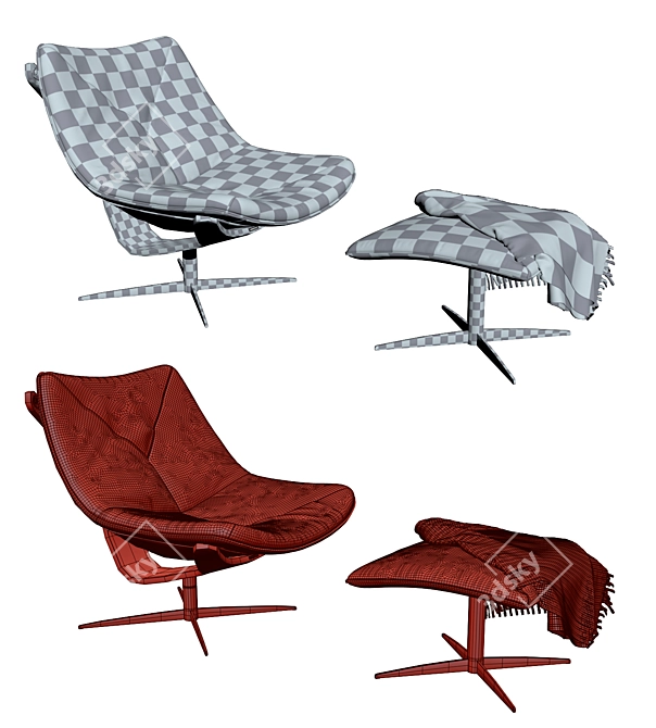 Modern Roche Bobois Dolphin Armchair 3D model image 3