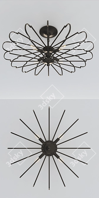 Bascom Brass Chandelier | Intricate Mesh Design 3D model image 2