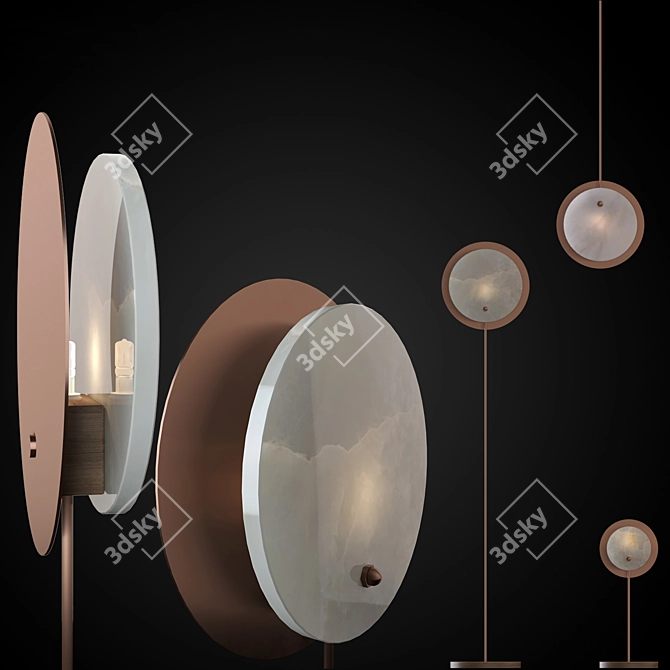 Stellar Copper Pendant 3D model image 1