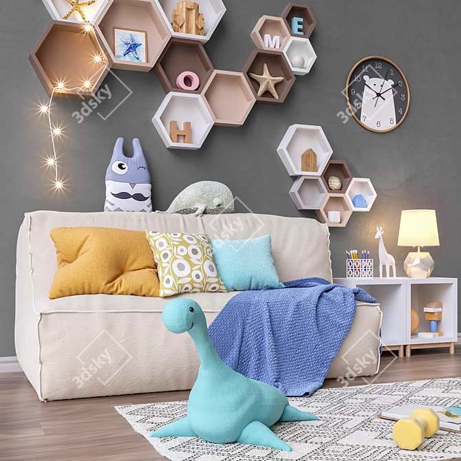 IKEA Furniture Set with Toys & Decor 3D model image 2