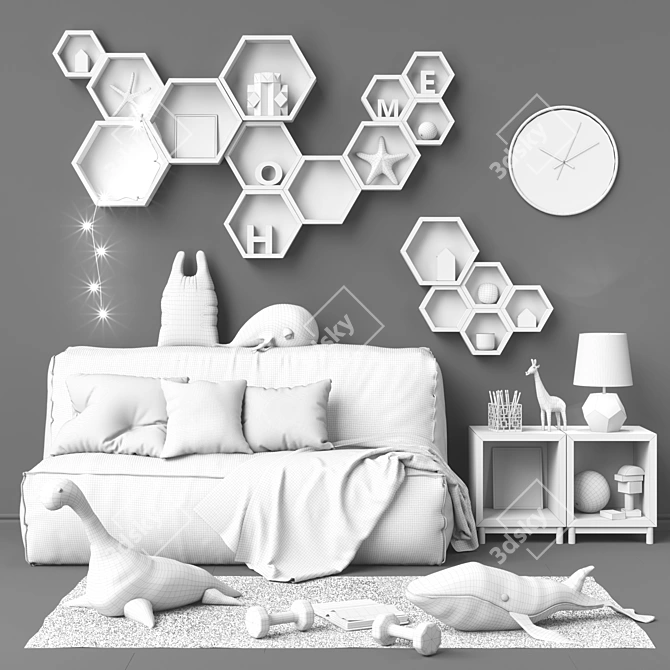 IKEA Furniture Set with Toys & Decor 3D model image 3