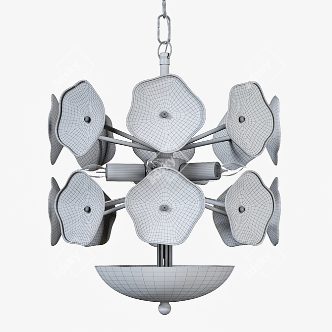 Elegant Leighton Small Chandelier 3D model image 3