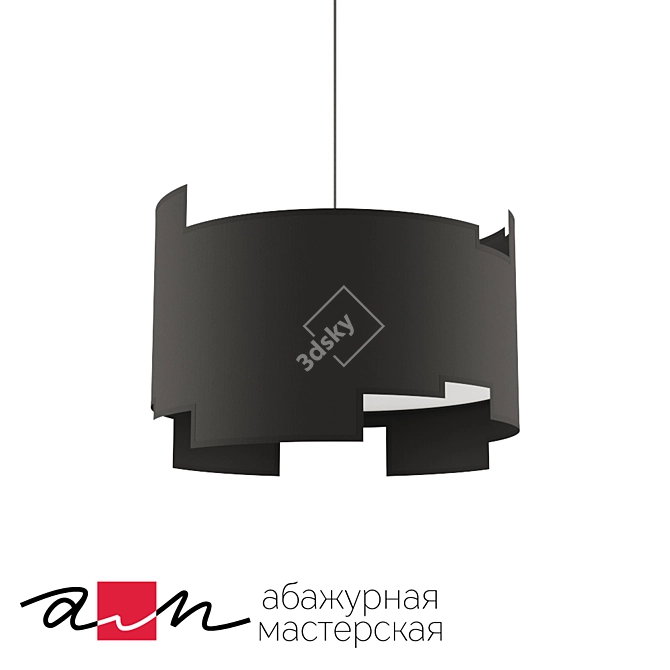 Modern Black Pendant Light 3D model image 1