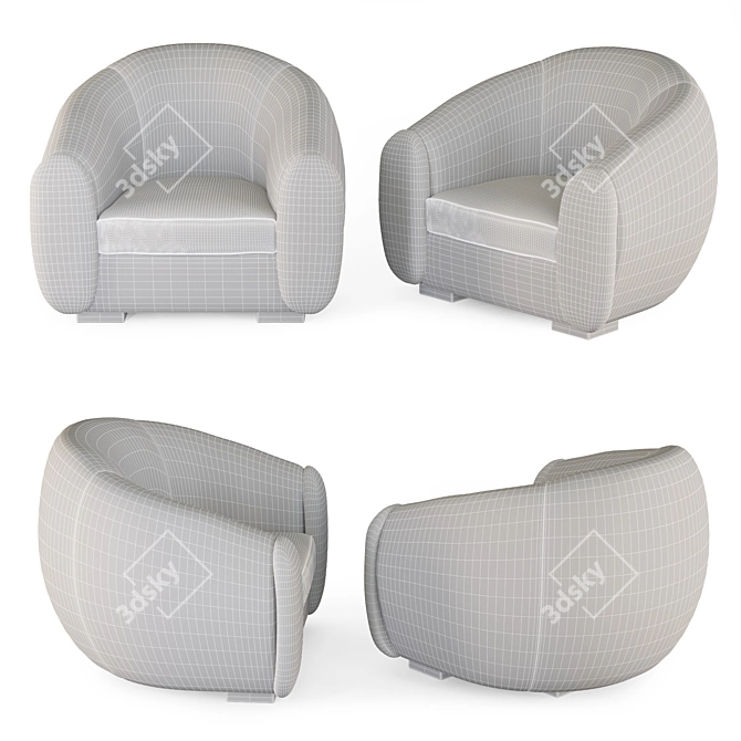 Galerie Glustin Ecru Bouclette Armchair 3D model image 3