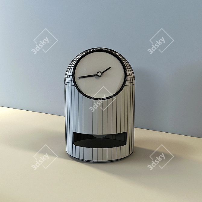 Minimalist Concrete Cork Table Clock 3D model image 3