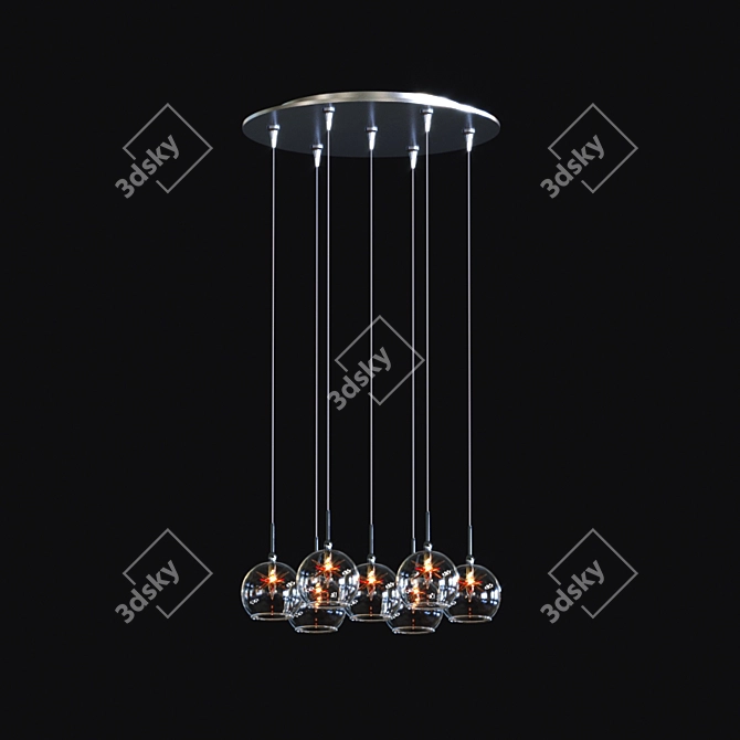 ET2 Starburst Pendant: 7-Light RapidJack 3D model image 1