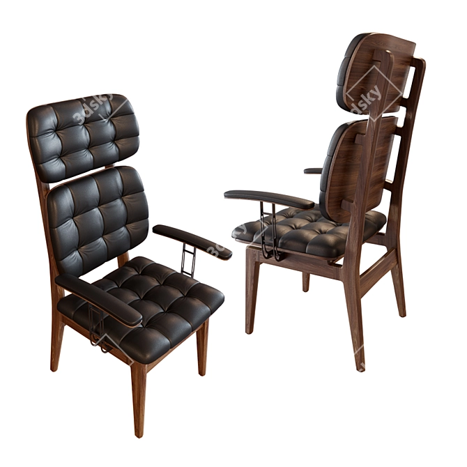 Chloe Chairs: Modern-Elegance in 2 Pieces 3D model image 2