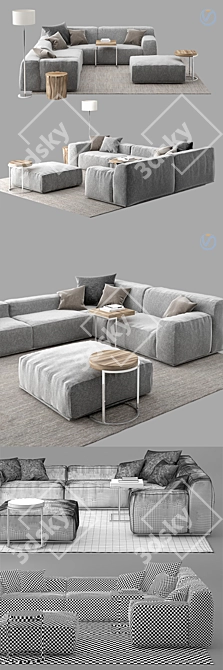 Delano Sofa Set: Modern Elegance for Your Living Space 3D model image 2