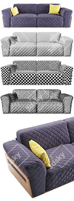 Elegant Bubble Sofa Bed 3D model image 2