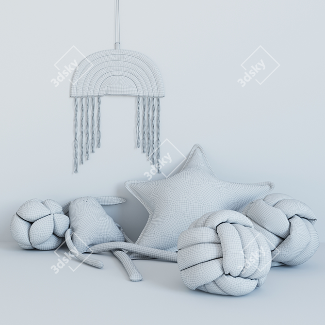 Soft Toys & Pillows Set 3D model image 2