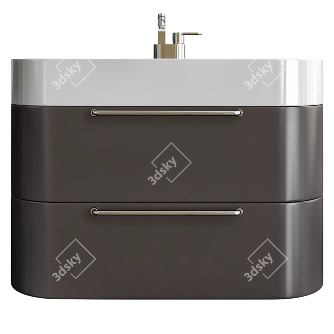 Sleek Bath Vanity Cabinets 3D model image 2