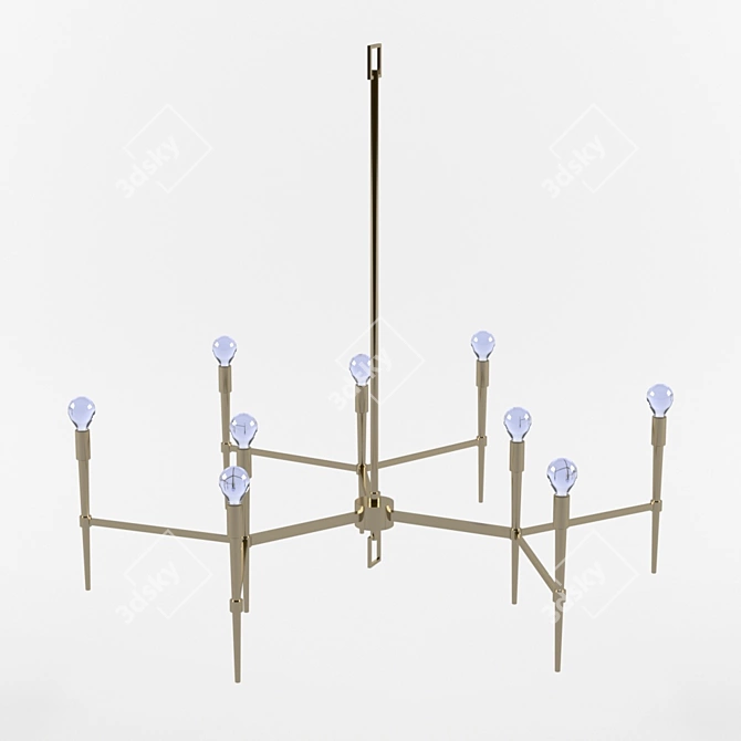 Antique Brass Auburn Chandelier 3D model image 1