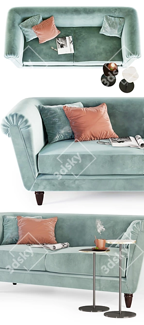 George Smith Portland Cushion Seat Sofa 3D model image 2