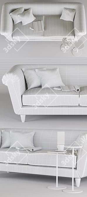 George Smith Portland Cushion Seat Sofa 3D model image 3