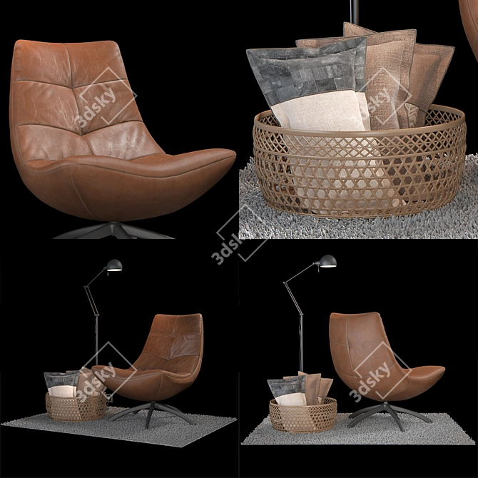 Reflex Lounge Chair Set 3D model image 2