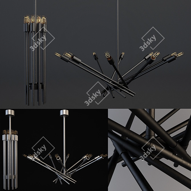 Versatile Vintage Silver Webster Chandelier 3D model image 1