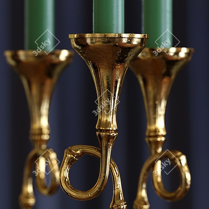 Elegant Evoca Candlestick Pair 3D model image 3