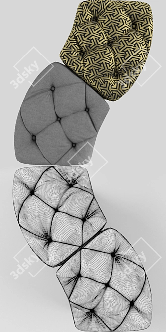 Modular Capitone Chair: Versatile Seating Solution 3D model image 1