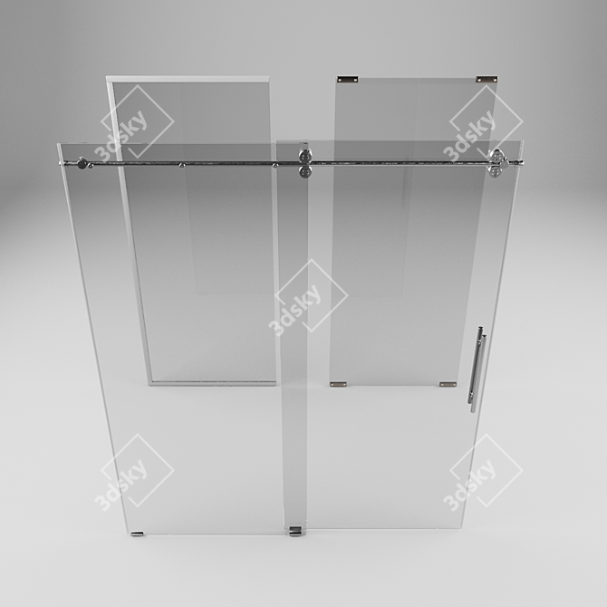 Enigma Glass Shower Partition (1700x2000mm) 3D model image 1