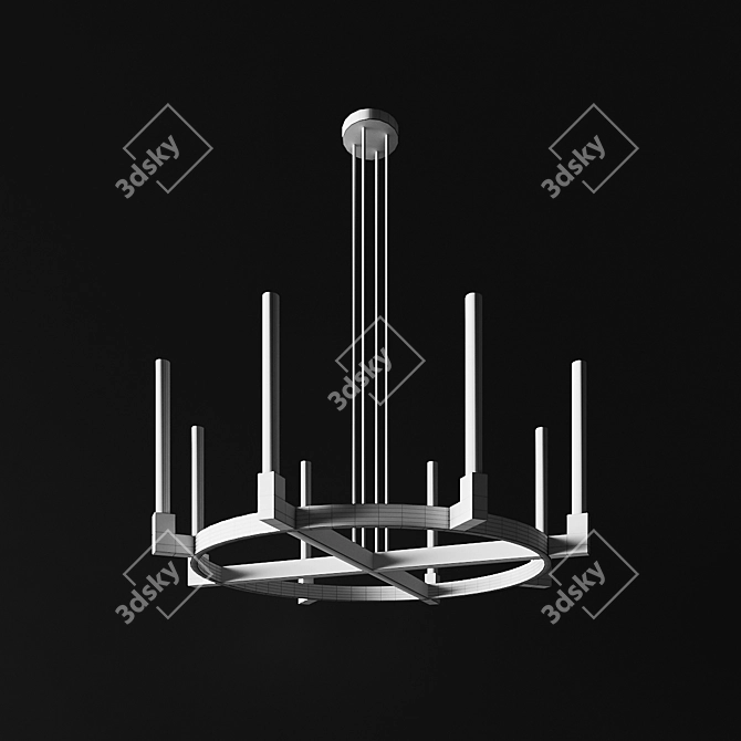 Modern Brass Rh Canelle Chandelier 3D model image 2