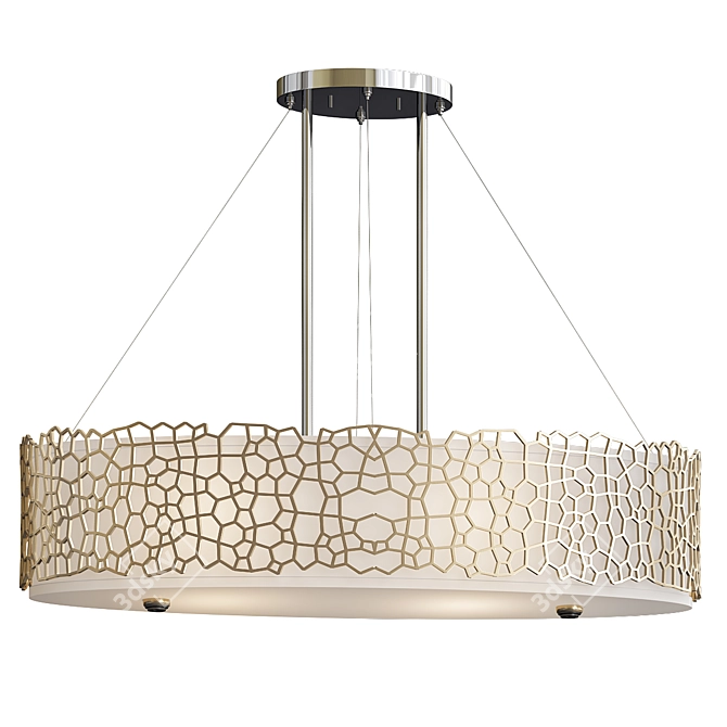 Elegant Nantes Oval Chandelier 3D model image 1