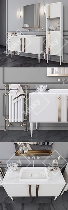 Tribeca Collection: Sleek & Elegant Bathroom Set 3D model image 1