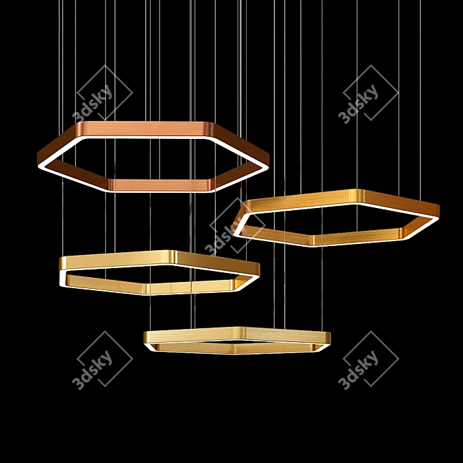 Polygonal Light Ring 3D model image 1