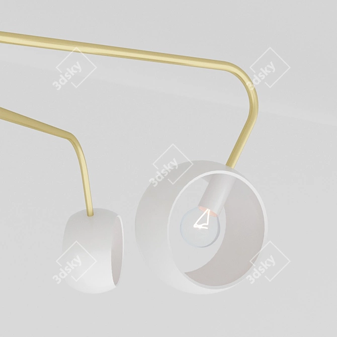 Elegant Metal Pendant Chandelier 3D model image 2