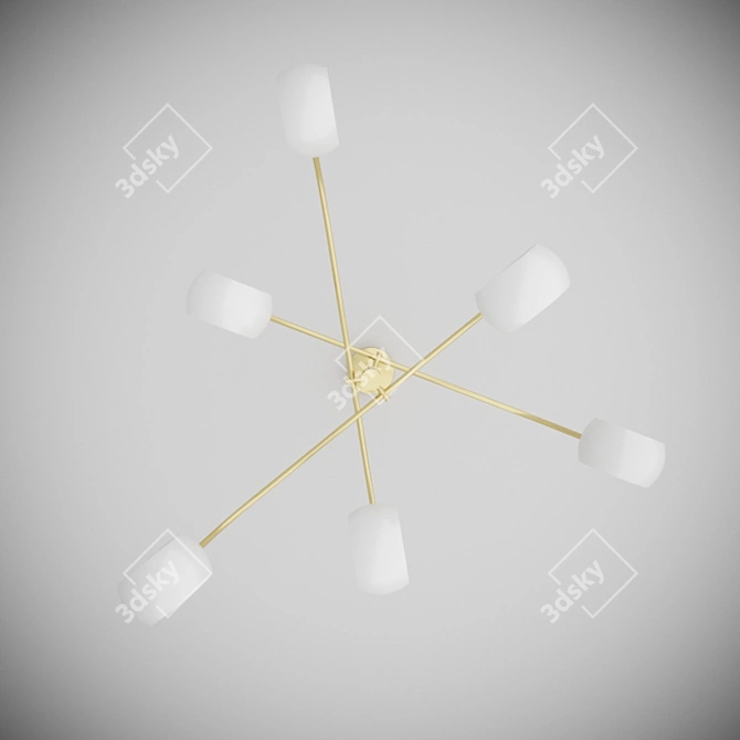 Elegant Metal Pendant Chandelier 3D model image 3