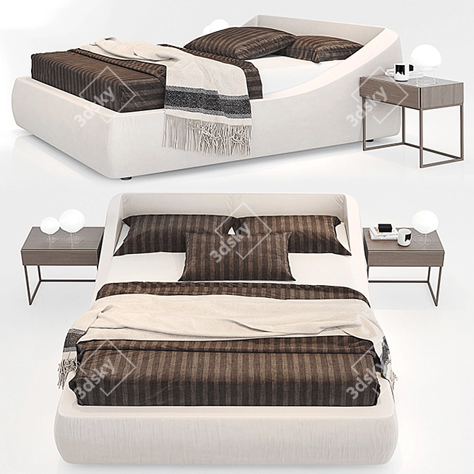 Elegant Embrace: Brera Bed by Presotto 3D model image 1