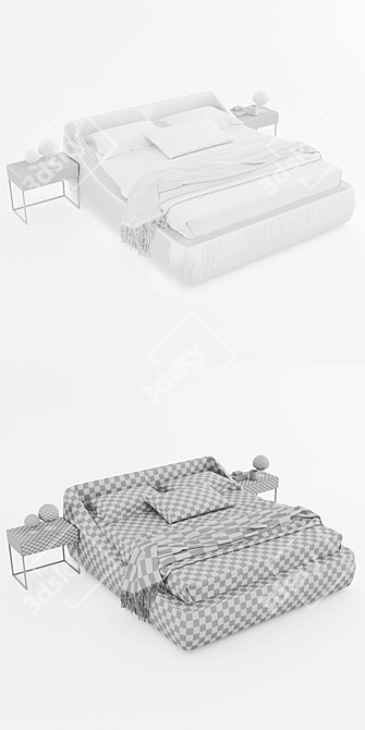 Elegant Embrace: Brera Bed by Presotto 3D model image 3