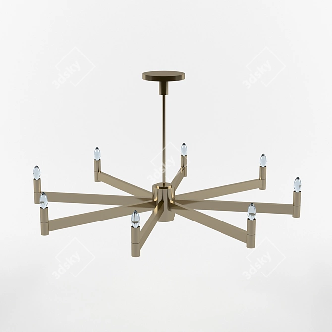 Delany Round Chandelier: Exquisite Elegance 3D model image 1