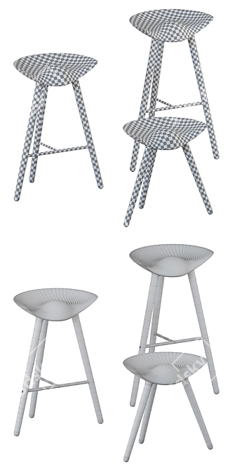 Modern ML42 Stool Collection by Lassen 3D model image 3